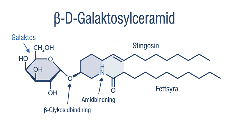 Strukturformel för beta-D-galaktosylceramid