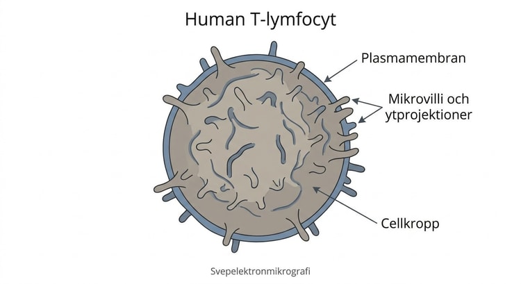 Svepelektronmikroskopisk bild av en human T-lymfocyt