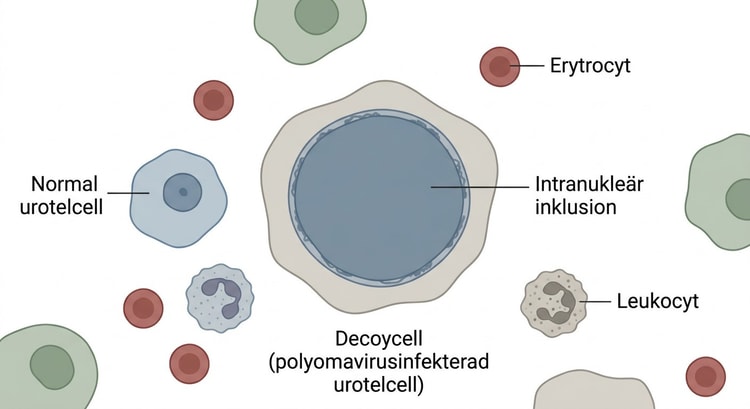 Urincytologi med polyomavirusinfekterad decoycell