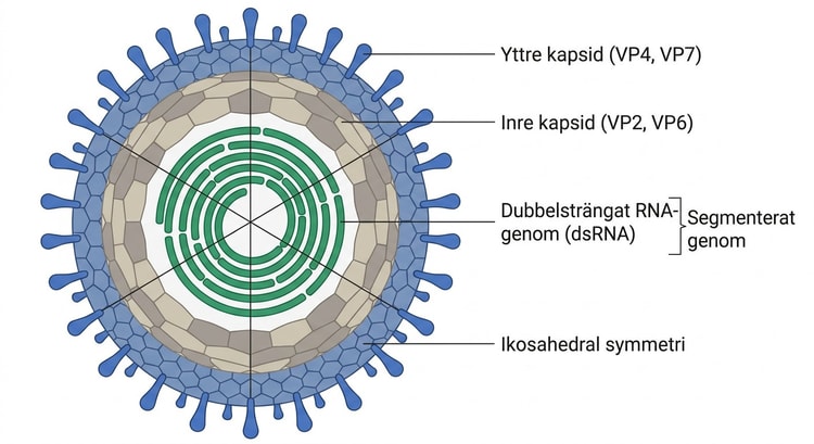 Datorrekonstruktion av en flerlagrad ikosahedral rotaviruspartikel