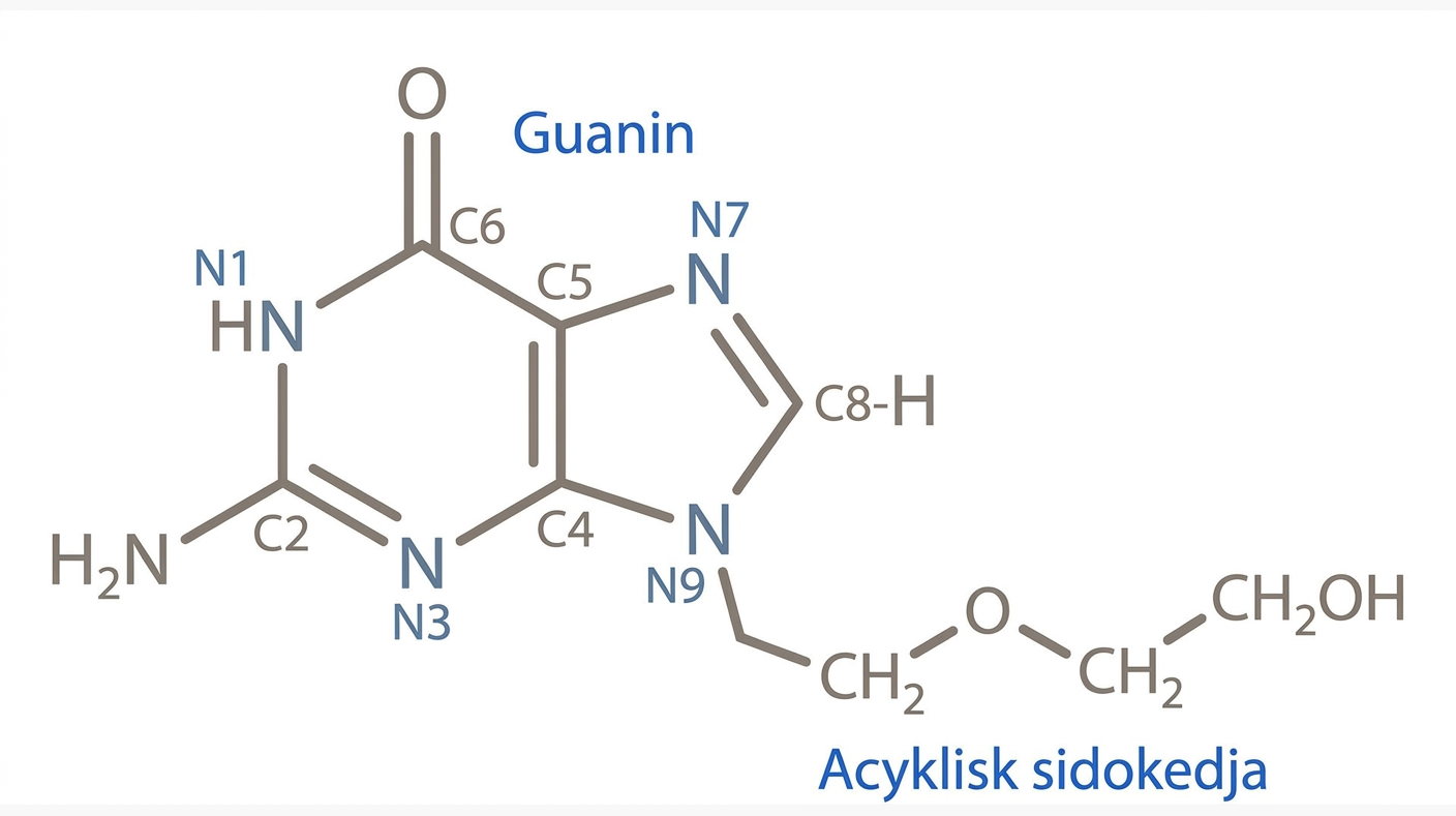 Strukturformel för aciklovir