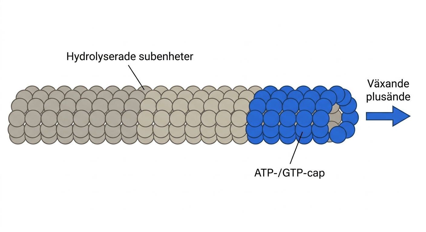 ATP- eller GTP-kap vid ett växande cytoskelettfilament