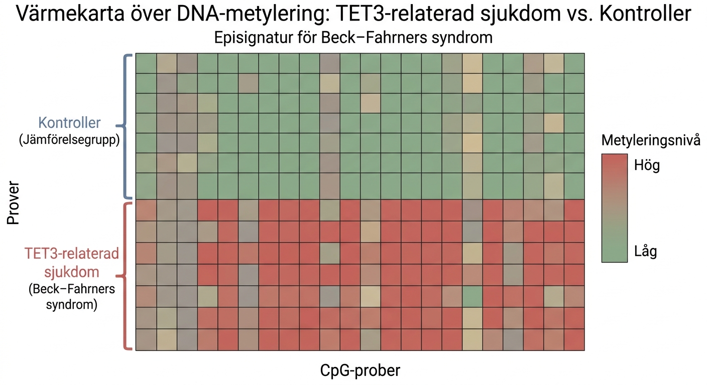Värmekarta över sjukdomsspecifika DNA-metyleringsmönster