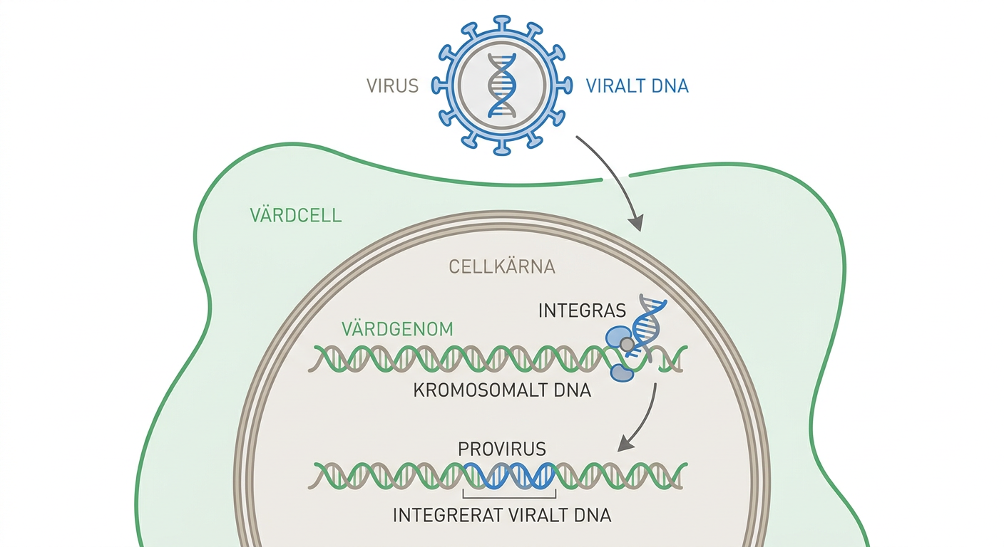Viralt DNA som integreras i värdcellens kromosomala DNA