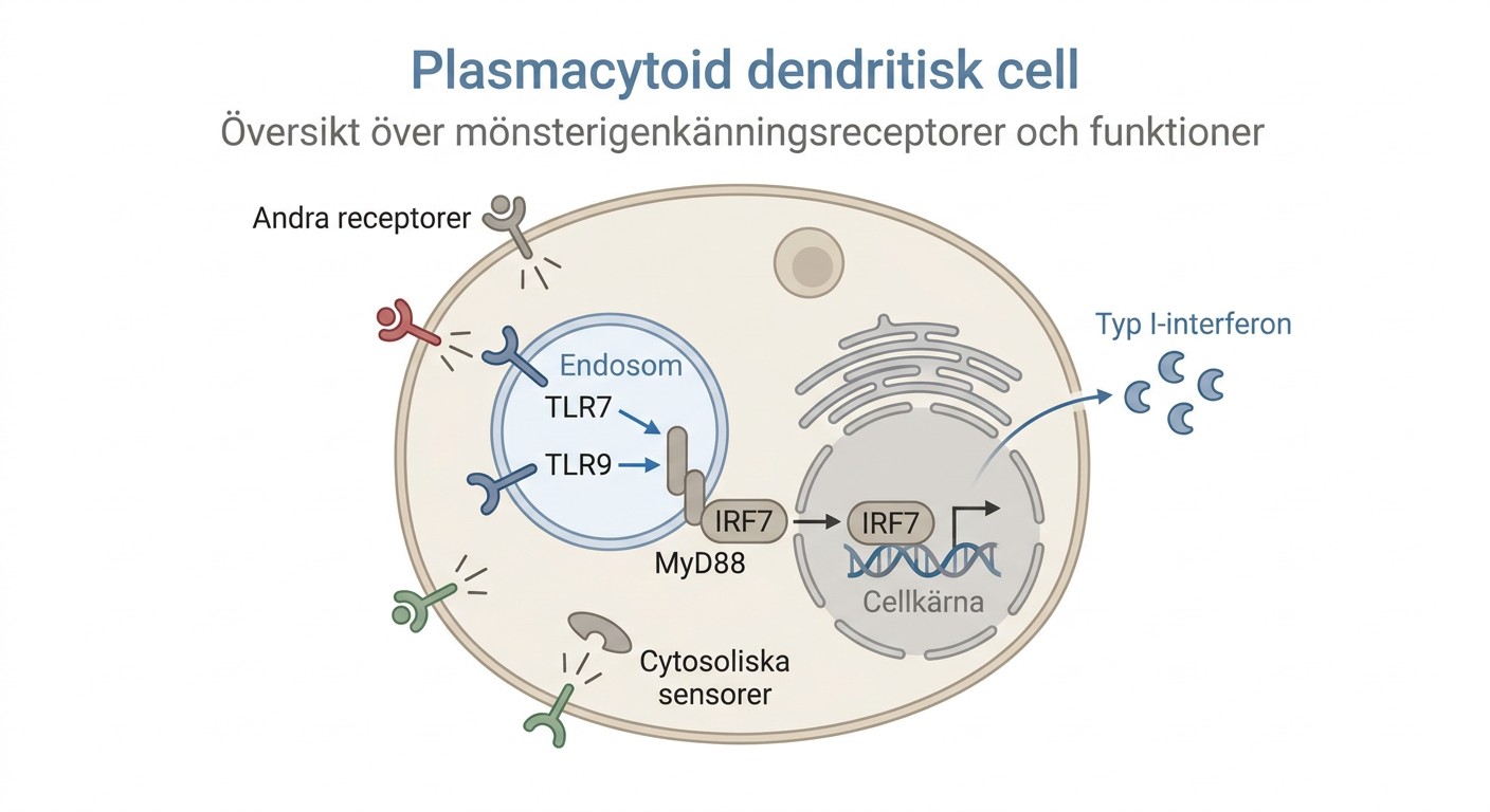 Översikt över mönsterigenkänningsreceptorer och funktioner i plasmacytoida dendritiska celler