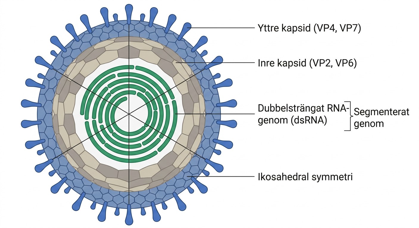 Datorrekonstruktion av en flerlagrad ikosahedral rotaviruspartikel